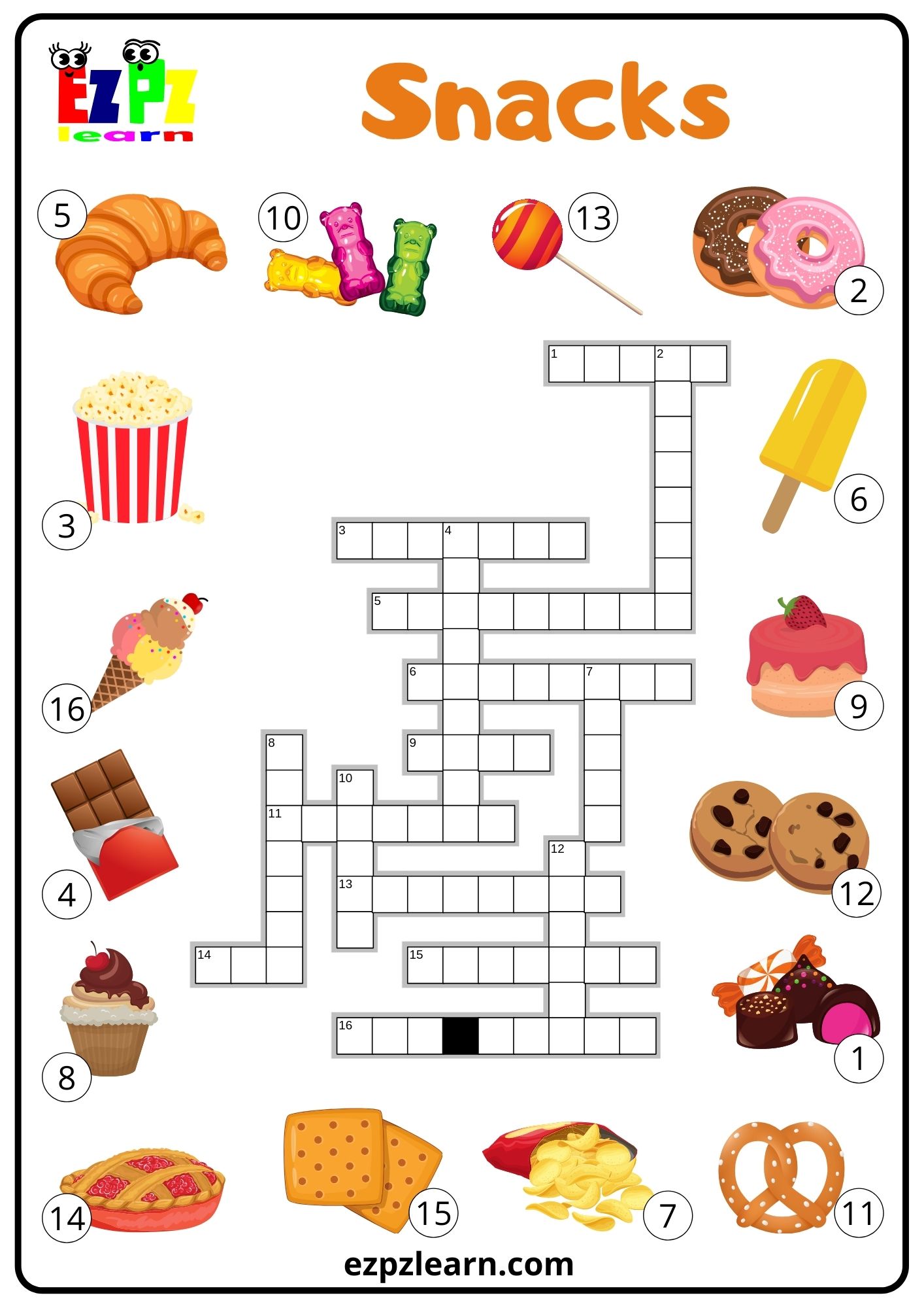 Snacks Crossword